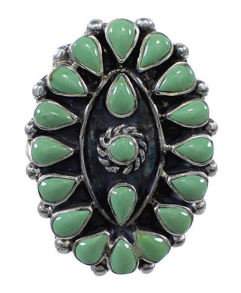 Genuine Sterling Silver Turquoise Needlepoint Ring Size 5 FX92791